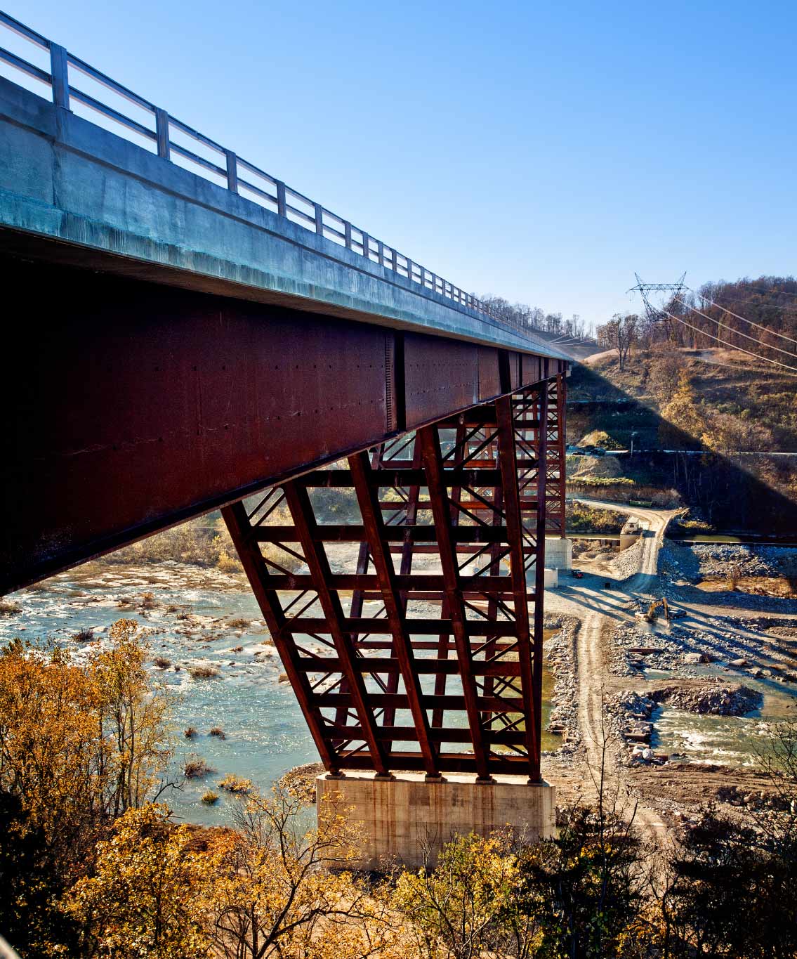 ground view of bridge over river