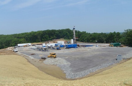 gravel installation on job site