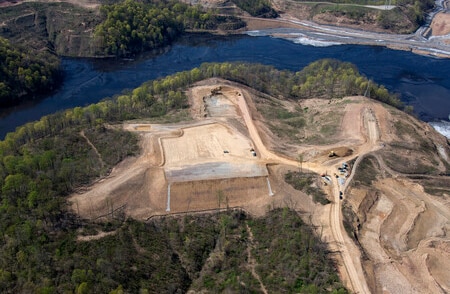 aerial view of a multi acre grading project