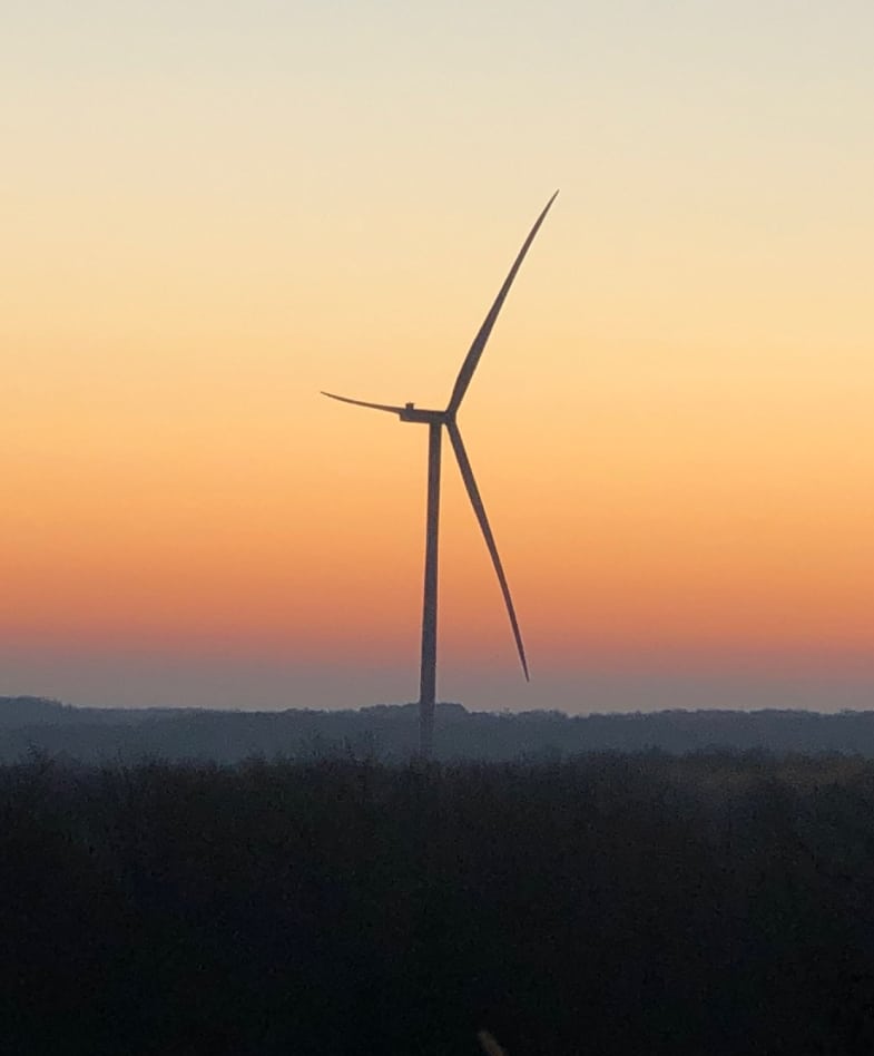 wind turbine on a wind farm 